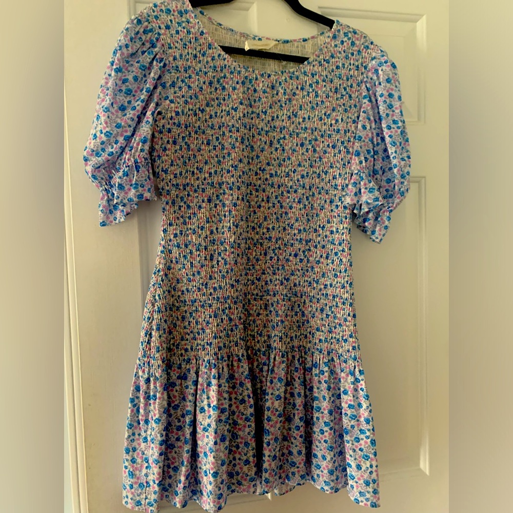 Women’s love shack fancy shirred floral dress small